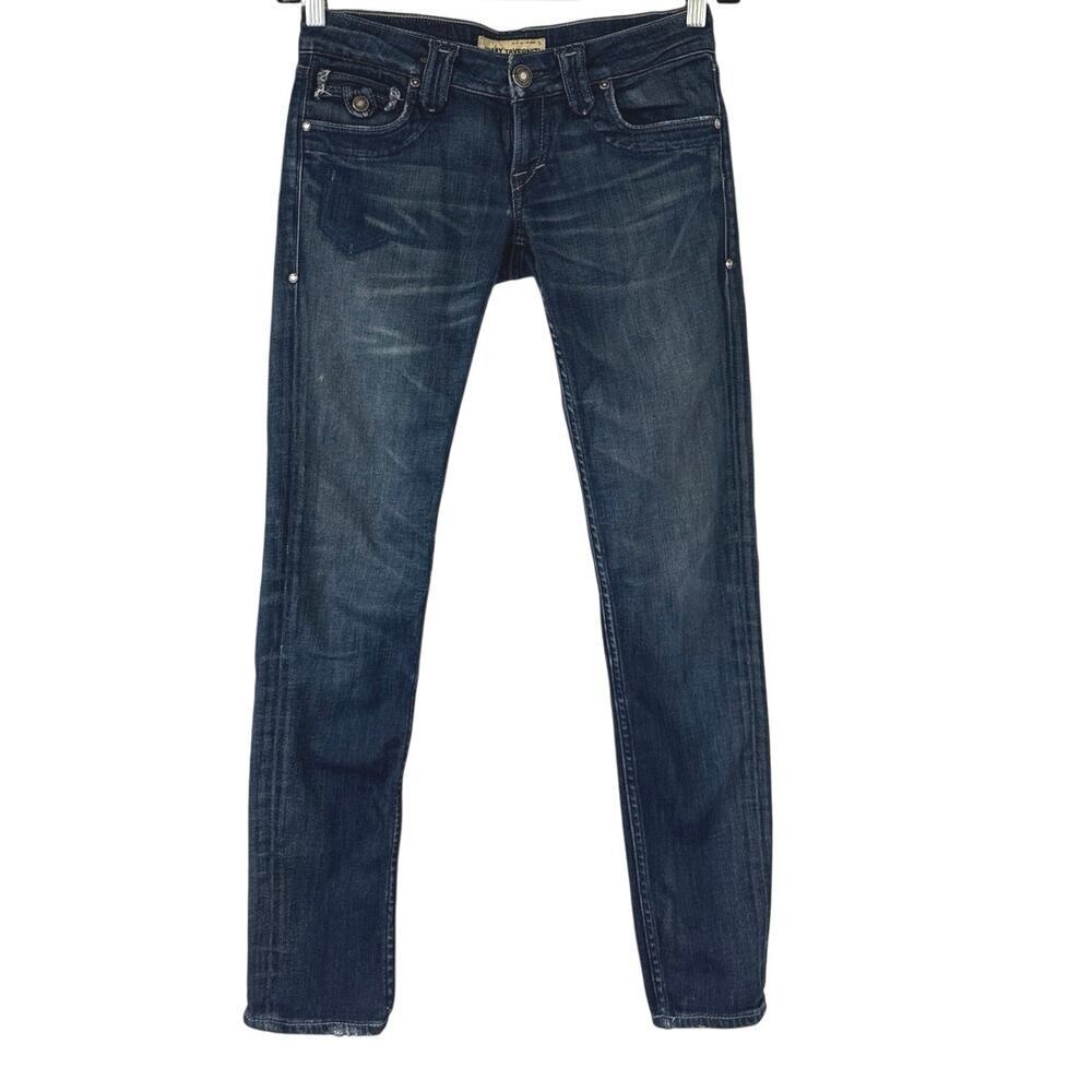 Jimmy Taverniti Skinny Jeans Blue Wash Low Rise Anti-Exposure Size 28